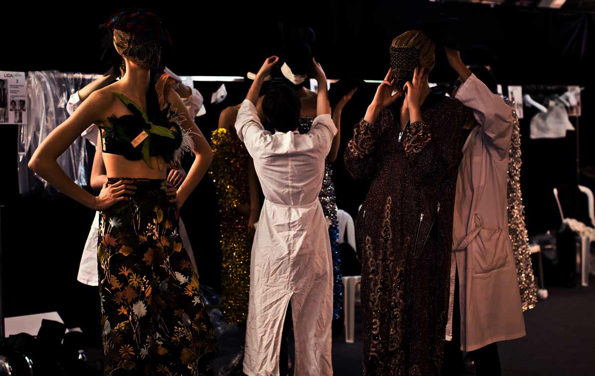 Maison Margiela exhibition masks and Tabi shoes