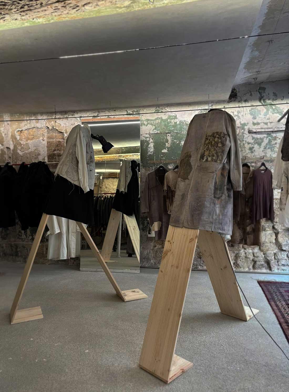 Vintage curated garments distressed details